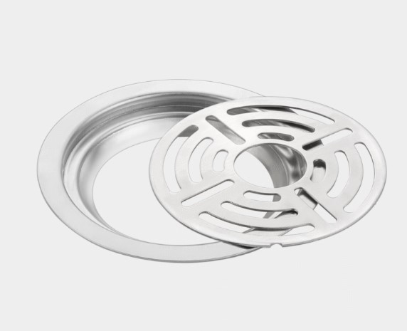 PR-146 Locking Round Floor Drain Stainless Steel Commercial Kitchen Heavy-Duty Secure Grate Tray Water Drainage Rack Restaurant Industrial Anti-Slip Rustproof Easy Clean Professional Grade Durable Key Lock Tamper Proof Maintenance Free